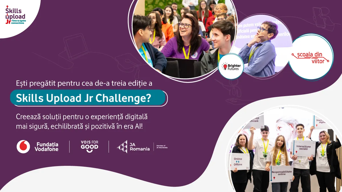 Pentru elevii de gimnaziu: s-a lansat cea de-a treia ediție a competiției europene „Skills Upload Jr Challenge”